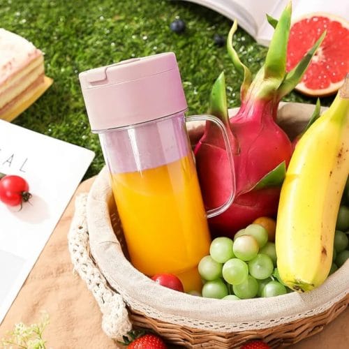 Portable Crusher Juicer Cup with fruit Portable Crusher Juicer Cup – USB Rechargeable Mini Blender