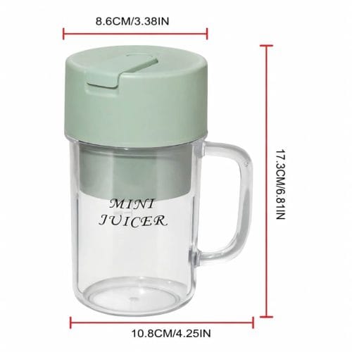 mini juicer and blender size Portable Crusher Juicer Cup – USB Rechargeable Mini Blender