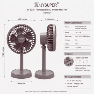 JYSUPER JY 2218 Rechargeable Mini Moving Fan 4000mAh Lithium Battery