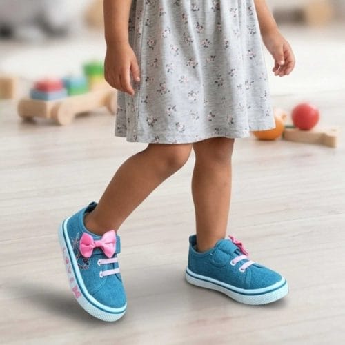 Denim Kid Girl Shoes Pink Color - কিউট ডেনিম বেবি সুজ পিংক কলার