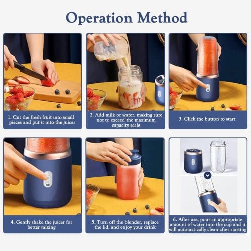 Small Portable Rechargeable Juicer - USB Rechargeable Smoothie Maker | Juice, Smoothie & Shake